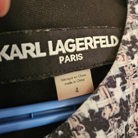 EUC KARL LAGERFELD PARIS Dress Houndstooth Tweed Design - Picture 4 of 4
